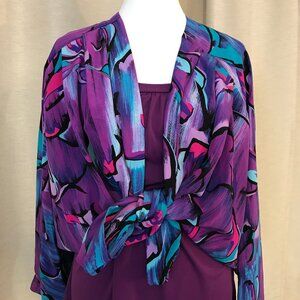 Eccentric Purple Print Jacket & Purple Shirt Set